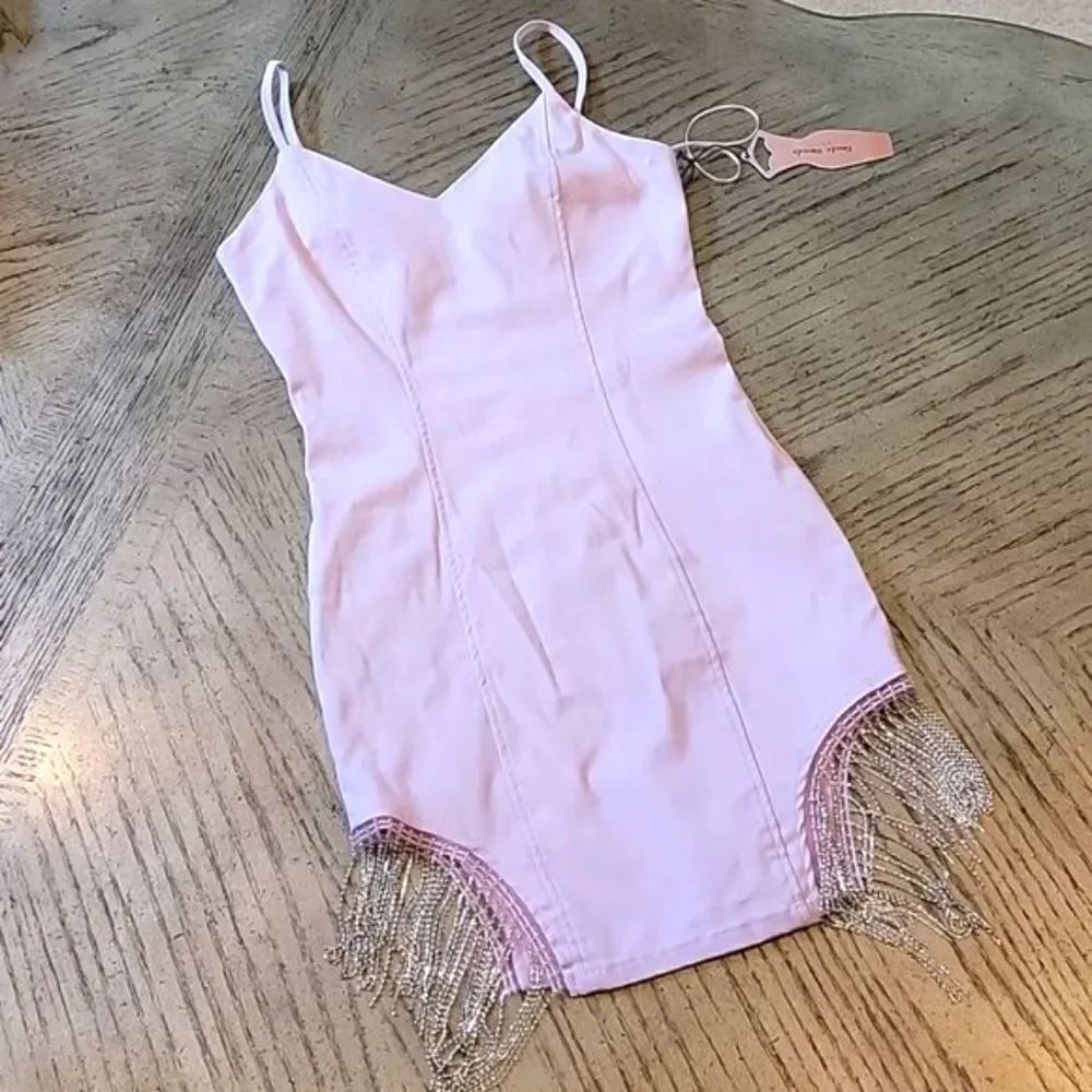 Blush pink blingy mini dress size S NWT 💖